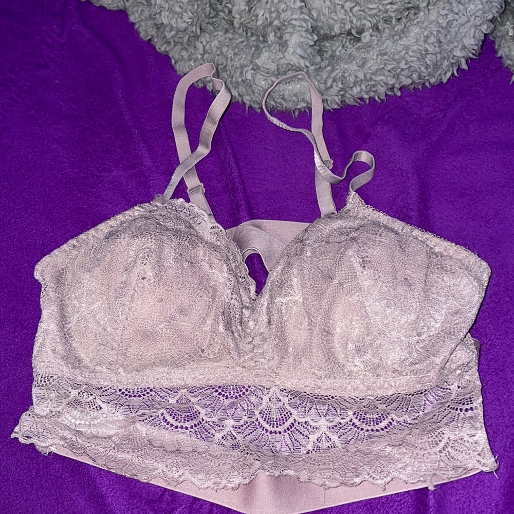 Purple laced bra